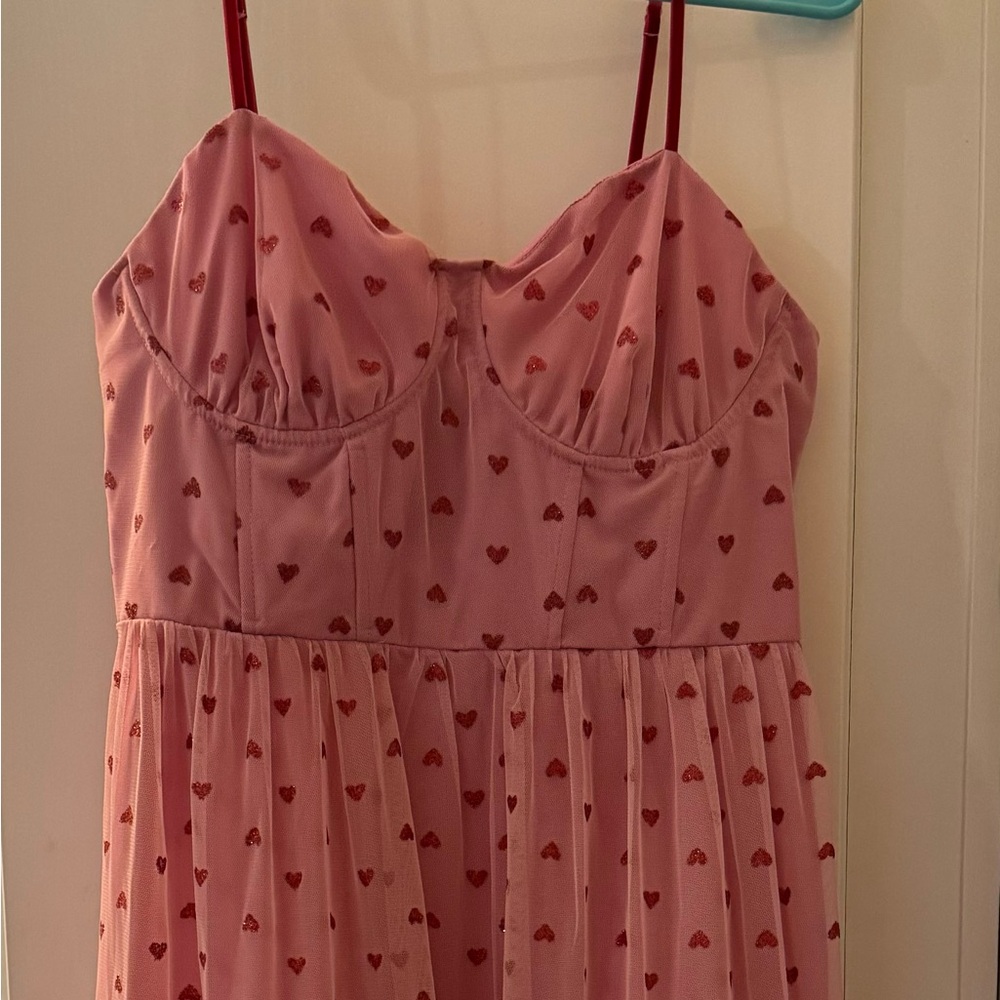 Betsy Johnson Glitter Heart Maxi Dress